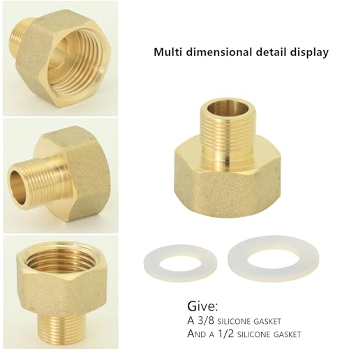 AimatRun Brass 38M to 12F Reducer for RV Kitchen Supply 3 Pcs - Image 3