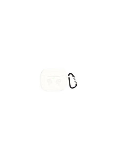 Upgrade Cover Compatible with Airpods 3 Case Soft Silicone Skin Case Cover with Keychain for AirPods 3rd Generation Charging Case Cover Ultrathin Protective Case Front LED Visible Milky White
