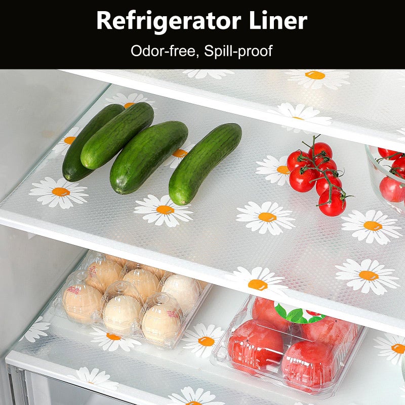 INNOLITES Shelf Liners for Kitchen Cabinets â€“ Drawer Liner Waterproof & Oil-Proof, Non-Adhesive EVA with Floral Pattern â€“ Durable Washable, Easy to Clean (Clean Daisy, 17.5" x 78.7") - Image 4