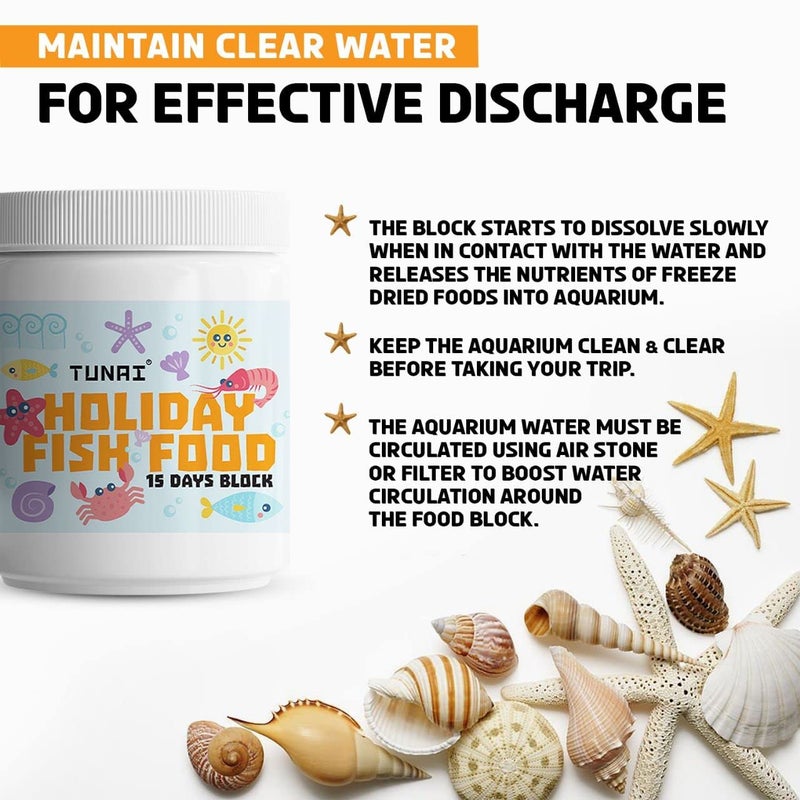TUNAI طعام السمك TUNAI للعطلات لجميع مراحل الحياة | أربع كتل | مدعم بالعناصر الغذائية كل كتلة تدوم 4 أيام طعام مثالي للعطلات لجميع أسماك المياه الاستوائية - 1 عدد - Image 5