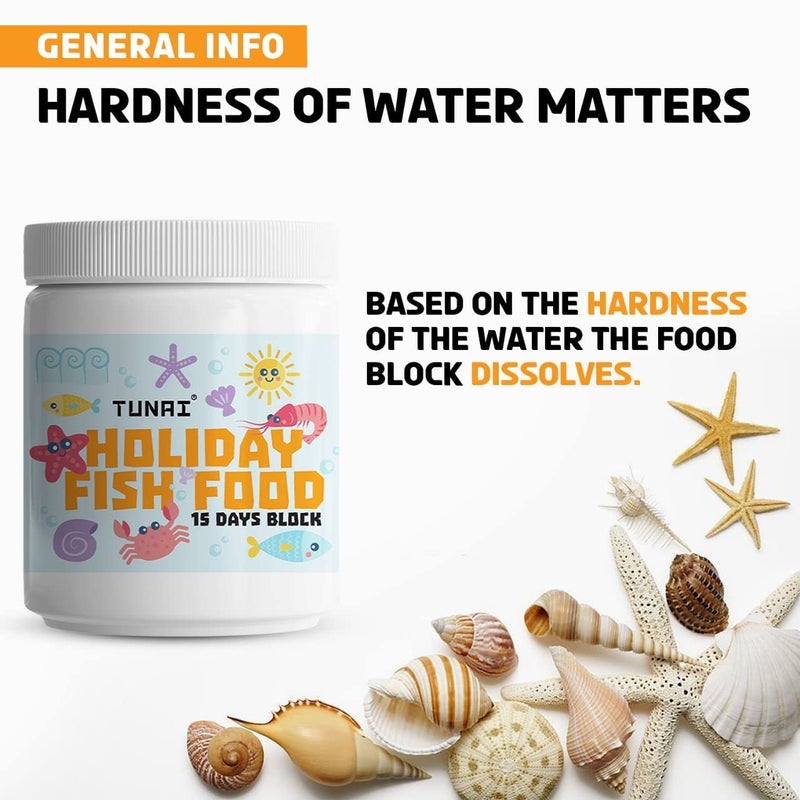 TUNAI طعام السمك TUNAI للعطلات لجميع مراحل الحياة | أربع كتل | مدعم بالعناصر الغذائية كل كتلة تدوم 4 أيام طعام مثالي للعطلات لجميع أسماك المياه الاستوائية - 1 عدد - Image 4