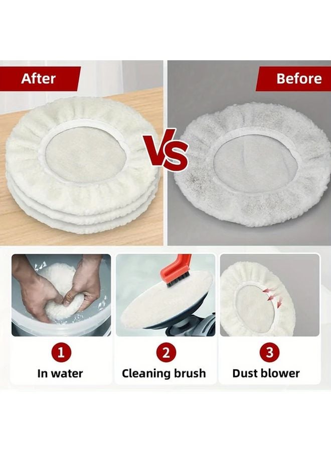 3pcs Lambswool Polishing Covers For Cordless Car Polisher 220mm 250mm Machines - Image 3