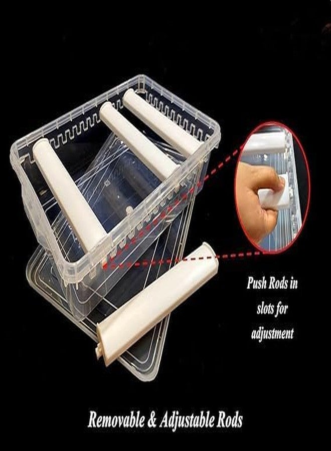VILOMP Clear Plastic 4 Rod Big Bangle Box, Bracelet, Hair Accessory, Wrist Band and Watch Organizer Box - Image 4