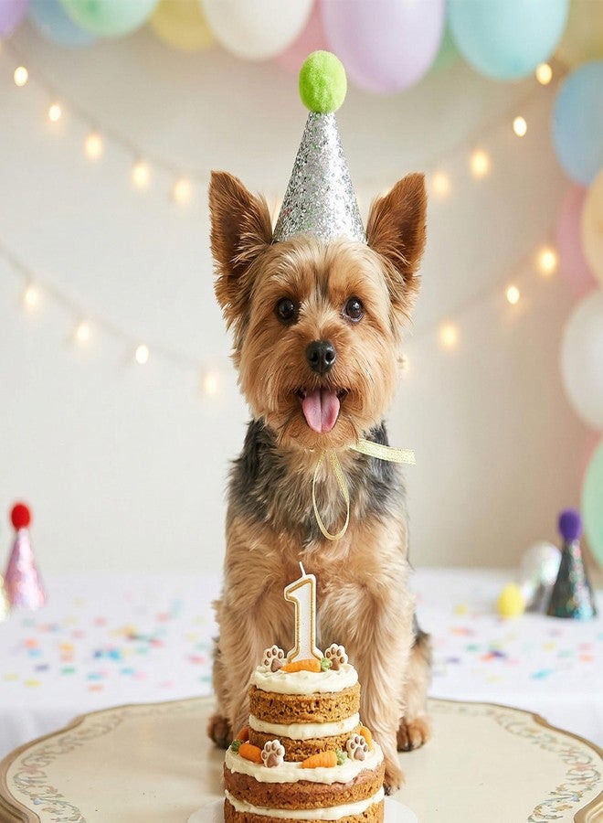 Larrel 10PCS Glitter Mini Party Hats for Stuffed Animals, Colorful Mini Party Hats with Sequins, Multicolor Sequins Cone Hat, Adjustable Birthday Hat for Dog, Cat, Dolls, Rabbit, Puppies and Kitten - Image 4