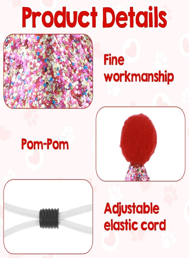 Larrel 10PCS Glitter Mini Party Hats for Stuffed Animals, Colorful Mini Party Hats with Sequins, Multicolor Sequins Cone Hat, Adjustable Birthday Hat for Dog, Cat, Dolls, Rabbit, Puppies and Kitten - Image 3