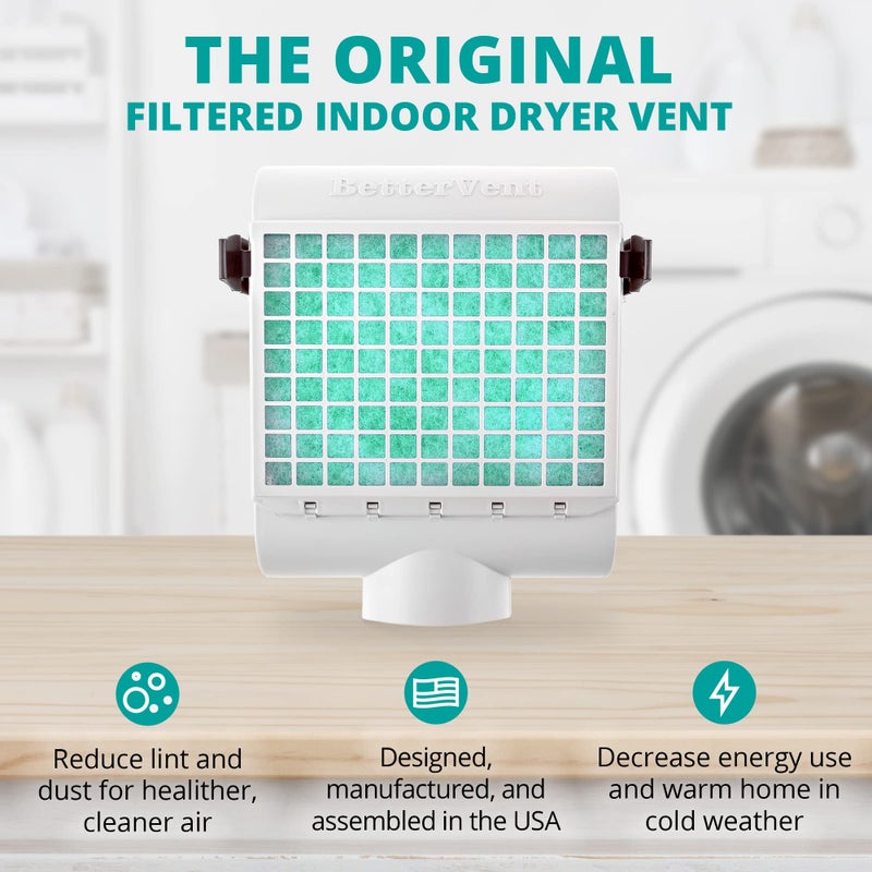 BetterVent BetterVent Indoor Dryer Vent by ADR Products | No Water - No Mess | Save Energy while Enhancing Indoor Air Quality | For Electric Dryers | Made in the USA  - Image 2