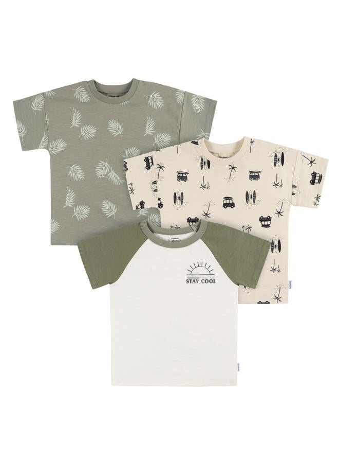 Gerber Baby Boy's Toddler 3-Pack Short Sleeve Pocket Tees, Stay Cool - Image 1