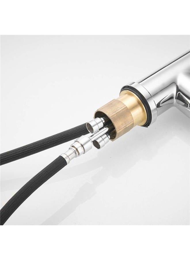 Weirun Kitchen Bathroom Sink Pull-down Faucet 1/2" IPS Black Braided Replacement Pull-Out Head Hose 59-inch or 150cm for Oil Rubbed Bronze Taps - Image 4