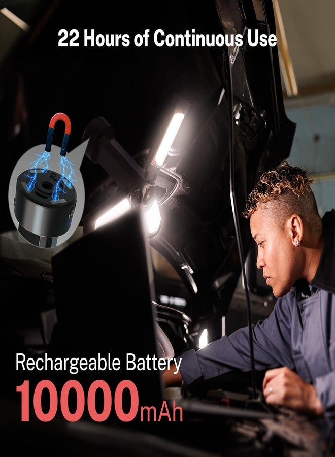 OGERY Rechargeable 10000mAh Camping Light with Stand 6.5 ft Max Height, Cordless Work Light with 3 LED Lamp Heads, 2200 Lumens Camping Essentials Gear Emergency Flashlight with Detachable Tripod - Image 5