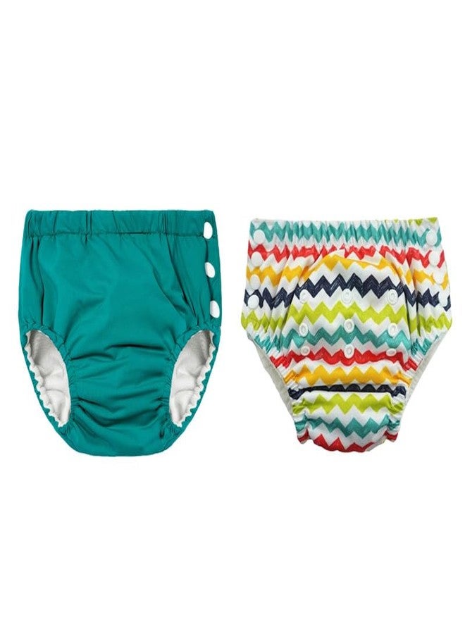Crawl'in Reusable Swim Diaper Pants – Pack of 2 Soft, Adjustable, and Leak-Proof Unisex Swimming Pool Wear for Infant Boys and Girls| Color | 117 - Image 1