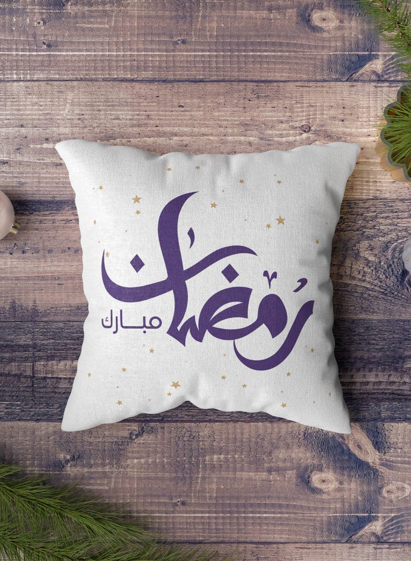 LOWHA Polyester Pillowcase Cushion Cover with Ramadan Mubarak and Stars Pattern - Image 4