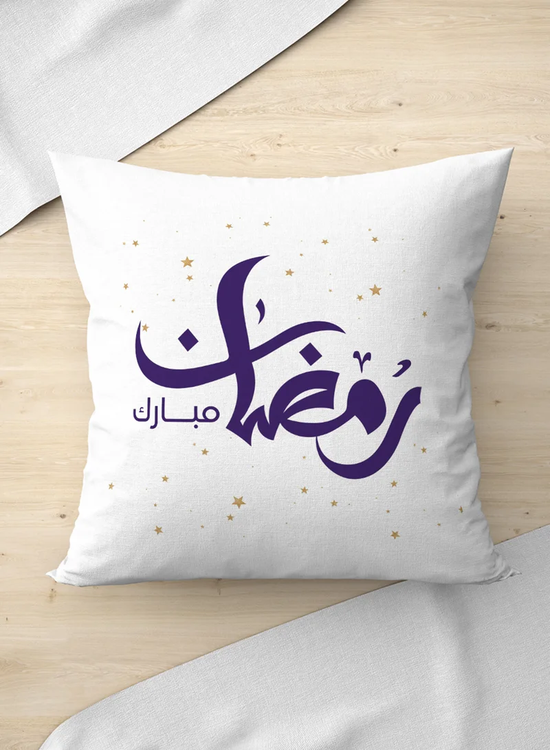 لوحة غطاء وسادة من البوليستر بتصميم رمضان مبارك ونمط نجوم ذهبية