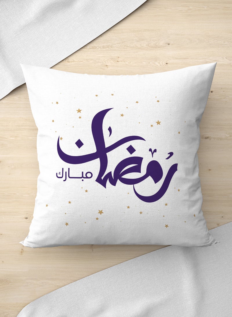 LOWHA Polyester Pillowcase Cushion Cover with Ramadan Mubarak and Stars Pattern - Image 2