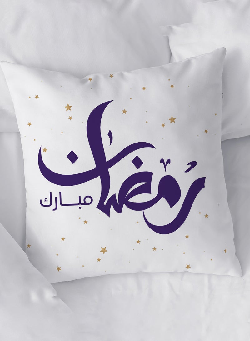 LOWHA Polyester Pillowcase Cushion Cover with Ramadan Mubarak and Stars Pattern - Image 3