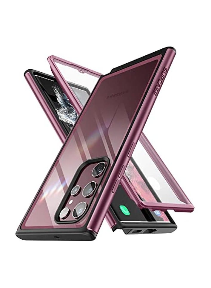 سوبكيس SUPCASE [Unicorn Beetle Edge Pro Series] Case Designed For Galaxy S22 Ultra 5G (2022 Release), Slim Frame Clear Protective Case with Built-in Screen Protector - Lavender - Image 1