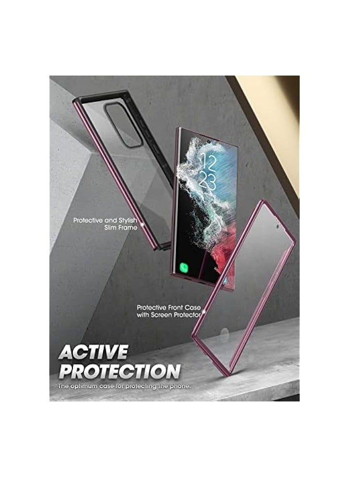 سوبكيس SUPCASE [Unicorn Beetle Edge Pro Series] Case Designed For Galaxy S22 Ultra 5G (2022 Release), Slim Frame Clear Protective Case with Built-in Screen Protector - Lavender - Image 3