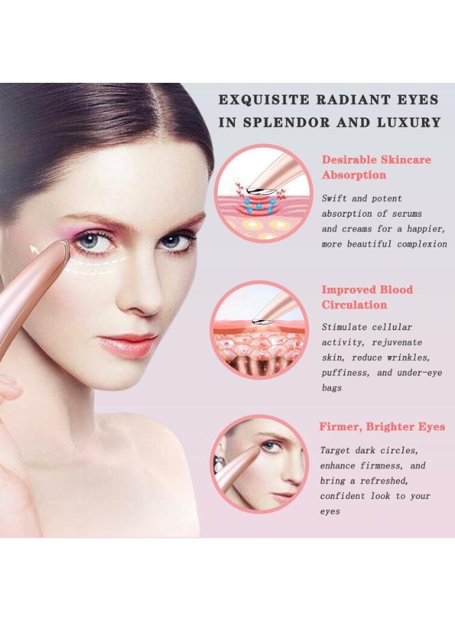 SYOSI Eye Lift Wand, Eye Massager Wand 3 in 1 Vibrating 98°F to 113°F LCD Eye Massager for Dry Eyes, Dark Circles and Puffiness, Face & Neck Lifting Tool for Fine Lines and Wrinkles, Rose Gold  - Image 5