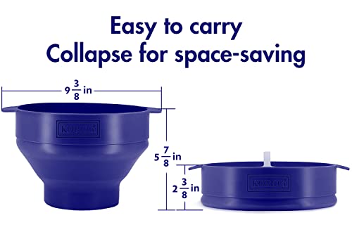 KORCCI The Original Korcci Microwaveable Silicone Popcorn Popper, Microwave Popcorn Popper, Collapsible Microwave Popcorn Maker Bowl, No Oil Required, Use In Microwave, Dishwasher Safe (Blue) - Image 3
