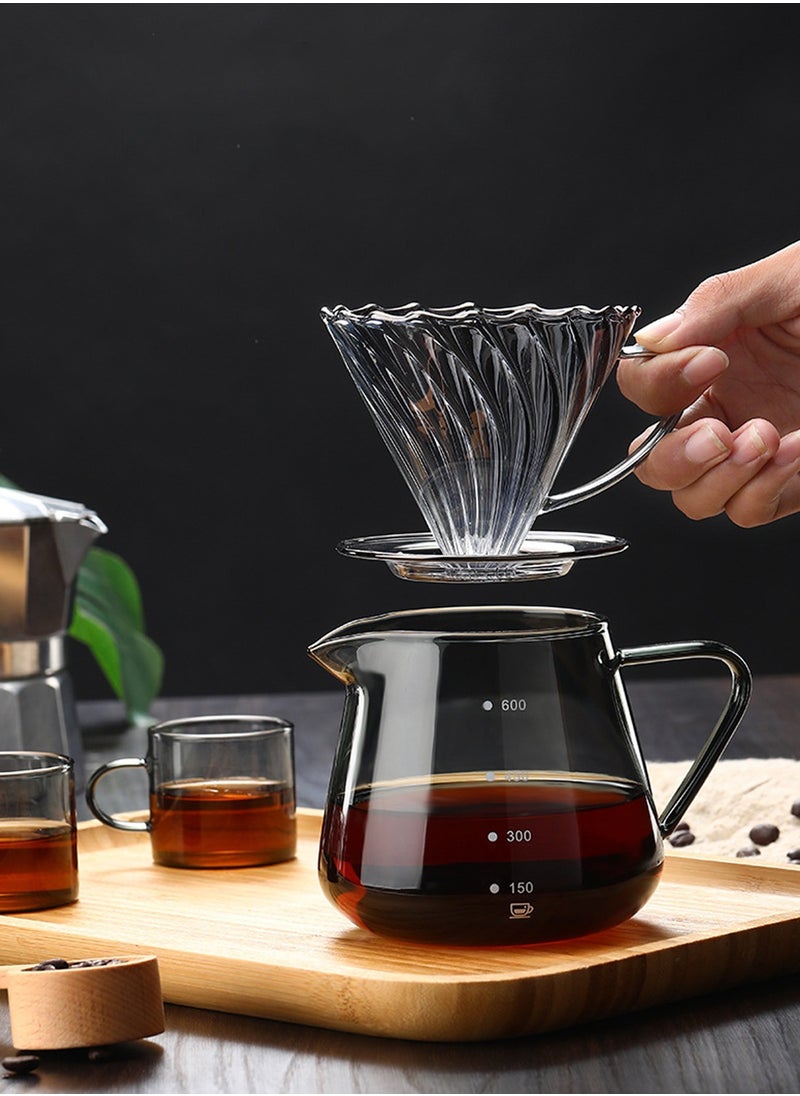 EqiEch V60 Coffee Maker  Set of 2 Pour Over Drip Brew Machine, 600ML Glass Carafe Coffee Server and Size 02 Glass Coffee Dripper Filter(1-4CUPS)  - Image 5