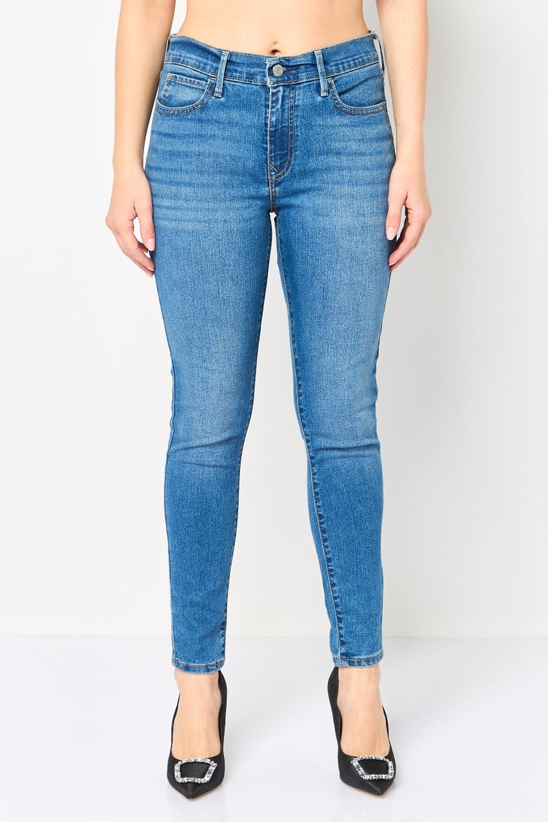 Levi's Women Skinny Fit Washed Stretchable Denim, Blue - Image 1