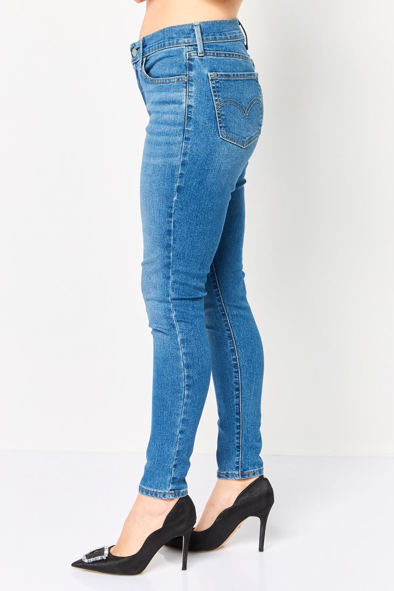 Levi's Women Skinny Fit Washed Stretchable Denim, Blue - Image 2