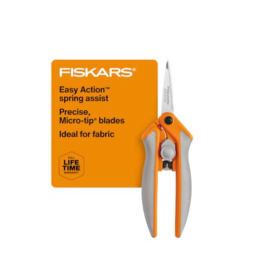 Fiskars مقص فيسكارس رايزور إيدج ميكرو-تيب سهل الاستخدام - 6" - مقصات قماش من الفولاذ المقاوم للصدأ - فنون وحرف - برتقالي - Image 1