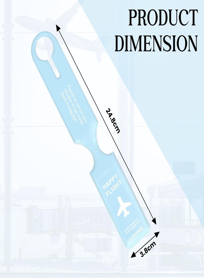 SNDIA 4 Pk Luggage Tags PVC Luggage Labels for Suitcases with Name Address Phone Number Labels Travel Tag for Baggage Identity ID -Sky Blue - Image 2