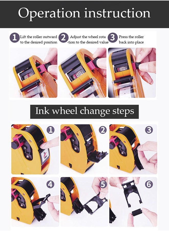5500EOS Pricing Label machine, equipped with high toughness lettering tape and paper change button，8 Digits Retail price printer and Labels for supermarket products