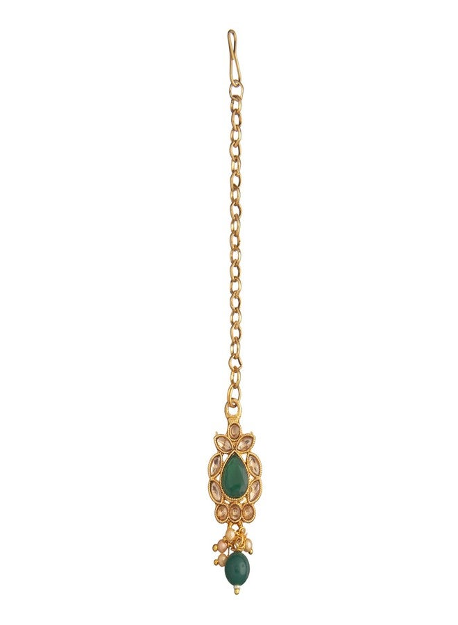 Bodha Traditional Indian Gold Plated Kundan Pearl Choker Bridal Necklace Combo Jewelry Set With Tikka and Earrings for Women (SJN_59_G) - Image 5