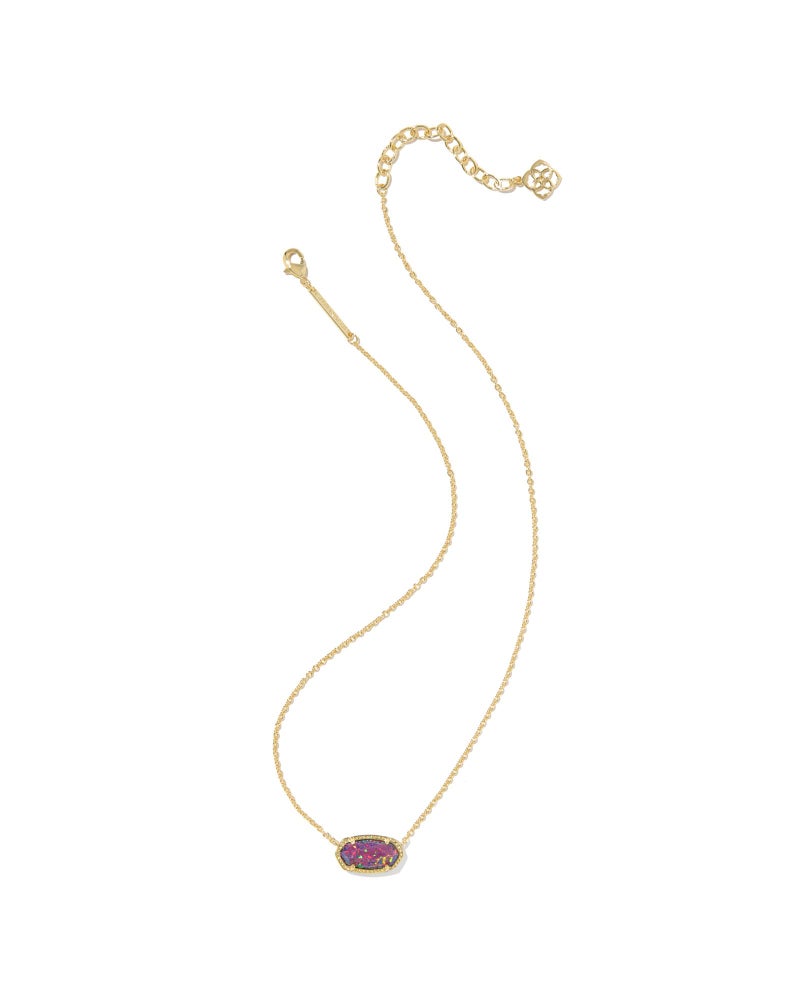 Kendra Scott Elisa Pendant Necklace, Dark Lavender Lab Grown Opal, 14k Gold-Plated Brass, Fashion Jewelry for Women - Image 2