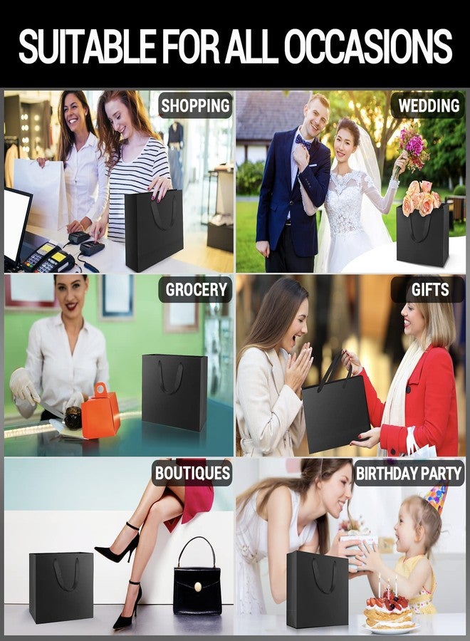 EUSOAR أكياس تغليف هدايا صغيرة من EUSOAR، عبوة من 50 كيسًا، مقاس 8.6 × 3.9 × 7 بوصات، أكياس ورقية سوداء بمقابض، حقائب متينة لحفلات الزفاف، والبقالة، والمتاجر، وتجارة التجزئة، والأعمال التجارية، وتوزيعات الحفلات، وحفلات استقبال المولود، وأعياد الميلاد. - Image 5