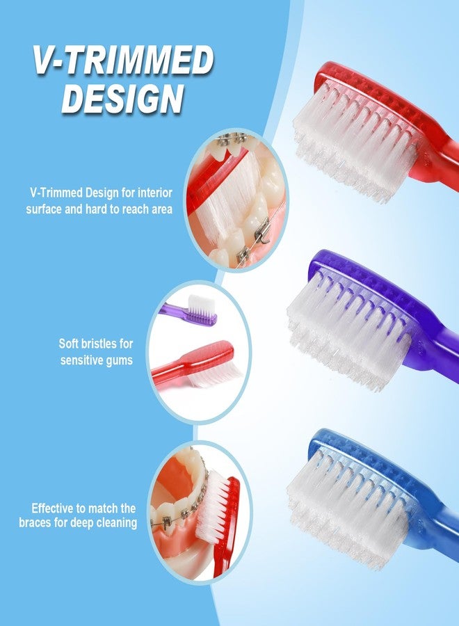 B Rush Double-Ended Orthodontic Toothbrush, V-Trim Head with Interdental Brush for Cleaning Ortho Braces, 3 Count (Pack of 3) Dental - Image 3