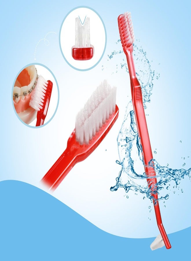 B Rush Double-Ended Orthodontic Toothbrush, V-Trim Head with Interdental Brush for Cleaning Ortho Braces, 3 Count (Pack of 3) Dental - Image 2