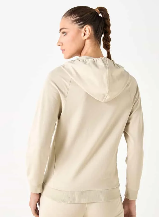 ADOT by Splash Textured Zip Through Jacket with Hood and Pockets