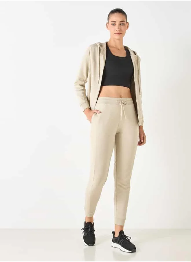 ADOT by Splash Textured Zip Through Jacket with Hood and Pockets