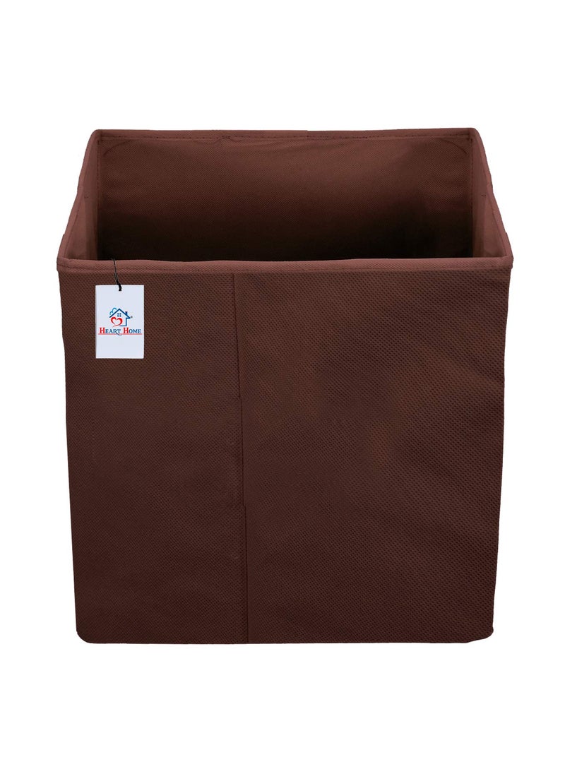 Kuber Industries Heart Home Disney Winnie-The-Pooh Print Non Woven Fabric Foldable Large Size Cloth Storage Box Toy, Books Wardrobe Organiser Cube with Handle (Brown)-HEART10789  - Image 4
