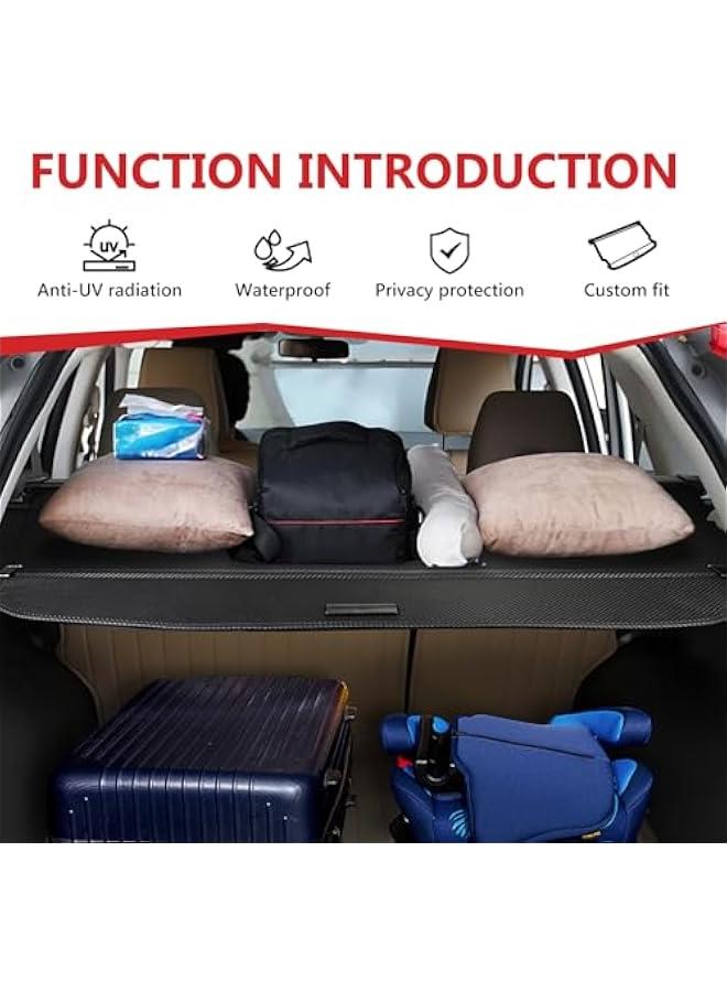 Arabest Upgraded Seamless Cargo Cover Fit for Honda CRV 5th 2017 2018 2019 2020 2021 2022,Waterproof Rear Trunk Cargo Cover Security Shielding Shade For Honda CR-V 2017-2022 Accessories,Carbon FiberTexture  - Image 2