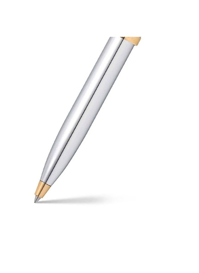 شيفر مجموعة هدايا Sheaffer 100 قلم حبر جاف مع ساعة طاولة من الكروم اللامع مع حواف ذهبية | مجموعة أقلام للهدايا  - Image 3