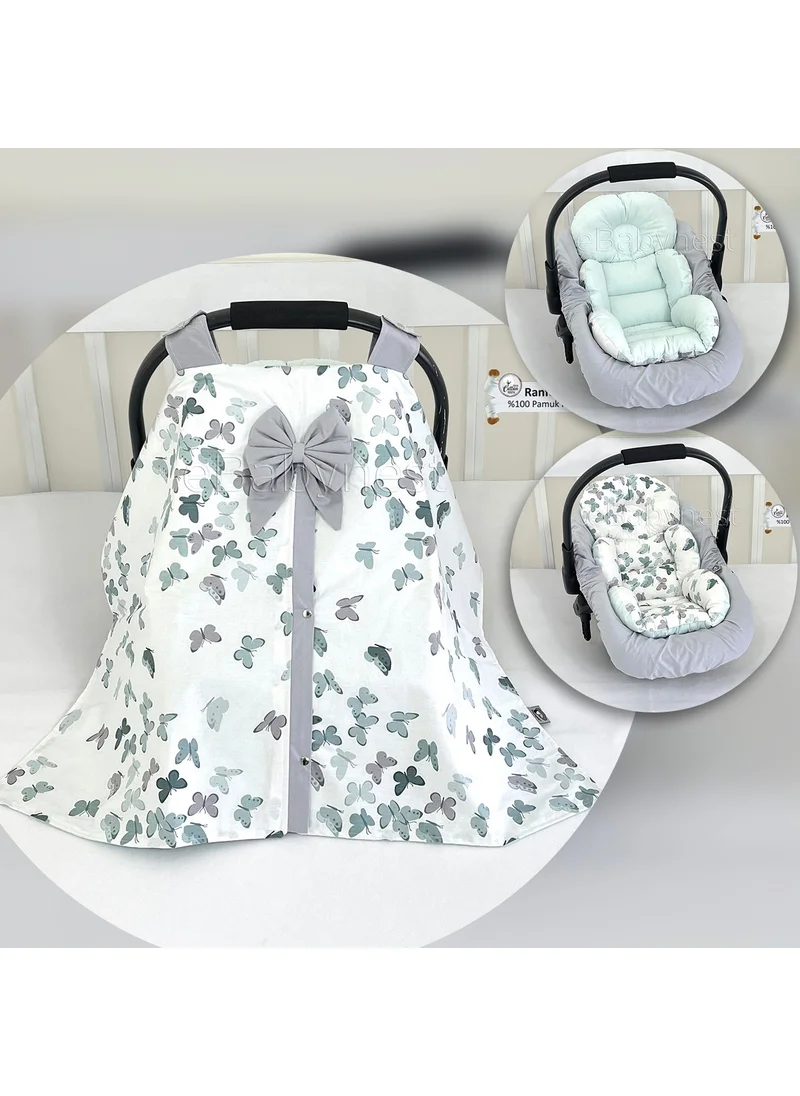 Ebabynest Butterfly Series Water Green Stroller Cover Set of 3