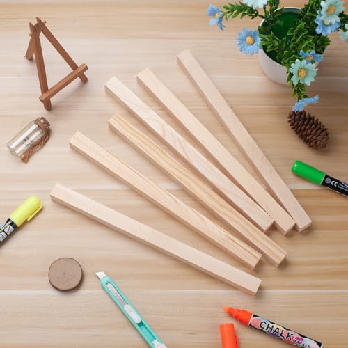 Coowayze Square Wooden Dowel Rods, 6 PCS 3/4" x 12" Square Wood Dowel Rods Wooden Sticks for Crafts, Unfinished Hardwood Sticks Wood Strips for Woodworking, Crafting, Arts and DIYers, Home Decor, Model Making - Image 4