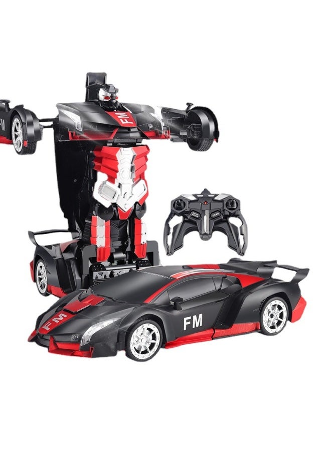 Generic Gesture Gravity Sensing Remote Control One-click Transformation Car Voice Control Transformation Dinosaur Robot Rechargeable Toy-Color:Rambo Gold-Proportion:1:12  - Image 2