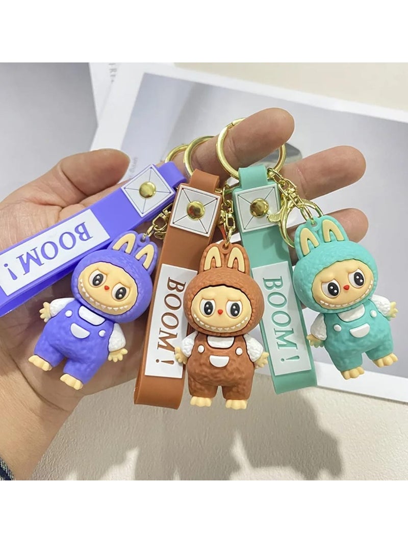LABUBU Keychain For Women And Girls, Cute Labubu Doll Wristlet Accessories For Backpack Handbag Car Keys - Image 3