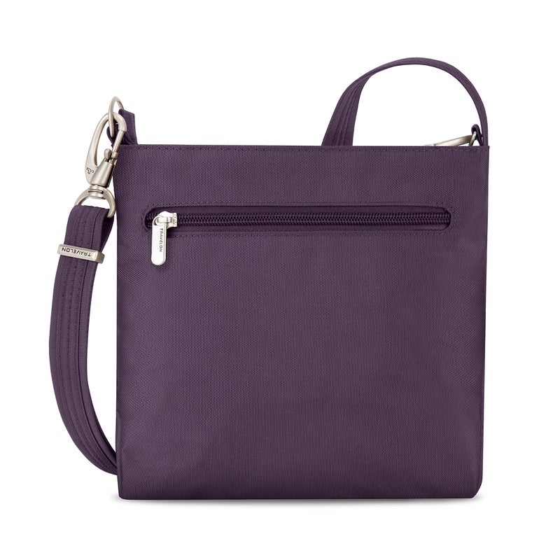 Travelon Anti-theft Classic Mini Shoulder Bag Sling Tote, Purple - Image 5