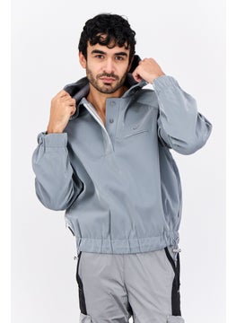 adidas Originals Men Sportswear Fit Long Sleeve Outdoor Jacket, Grey  - Image 1