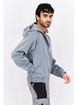 adidas Originals Men Sportswear Fit Long Sleeve Outdoor Jacket, Grey  - Image 3