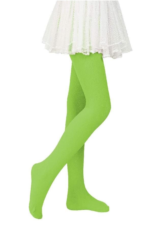 Zando Zando Girls Stretchy Dance Tights Comfort Cotton Colorful Leggings Pants Elastic Ballet Footed Tight for Girl Light Green Small  - Image 2