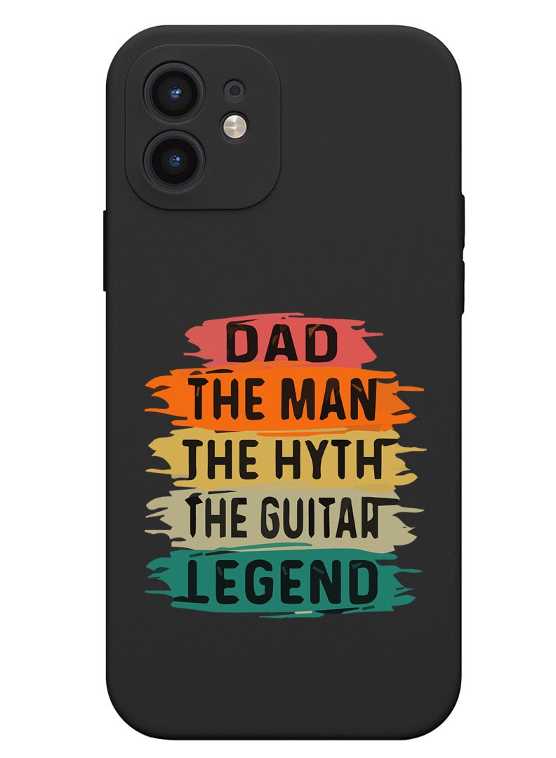 Theodor Protective Slim Fit Case Liquid Silicone Cover with Full Body Protection Anti-Scratch Shockproof Case For iPhone 12 Black  - Dads wallet Black copy  - Image 1