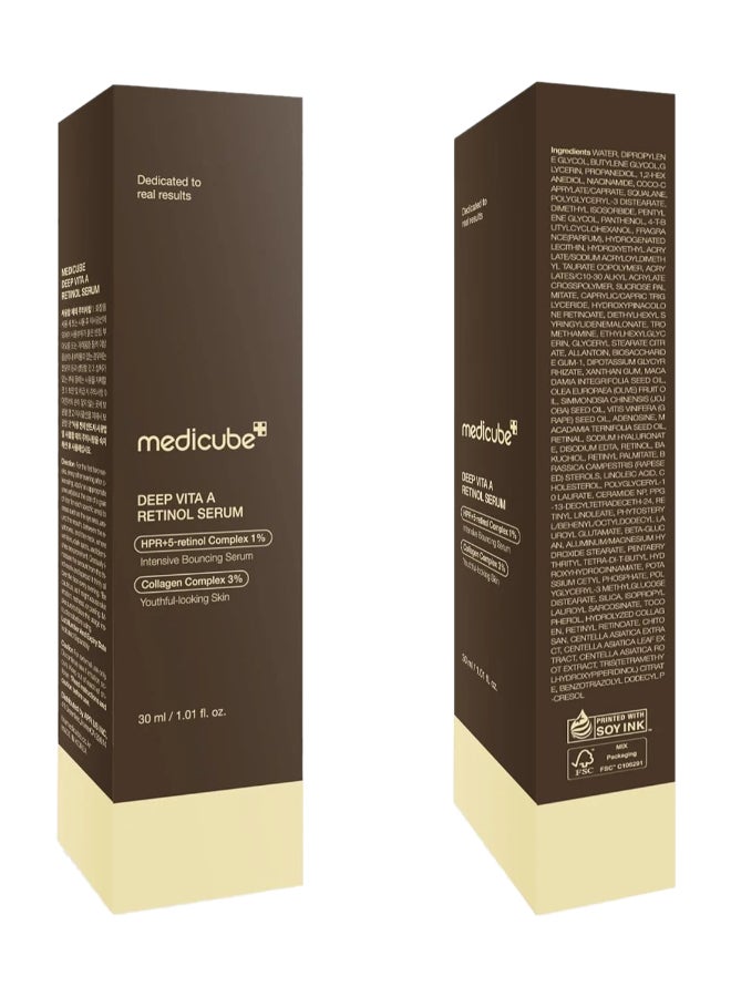 Medicube Deep Vita A Retinol Serum 30ml, Anti Aging Face Serum for Fine Lines Wrinkles & Dull Skin, Firming & Smoothing Retinol Treatment for Sensitive Skin, Cell Renewal Vitamin A Night Serum - Image 2