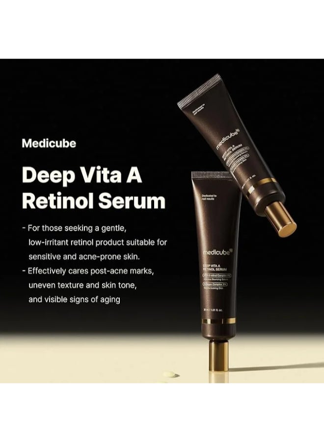 Medicube Deep Vita A Retinol Serum 30ml, Anti Aging Face Serum for Fine Lines Wrinkles & Dull Skin, Firming & Smoothing Retinol Treatment for Sensitive Skin, Cell Renewal Vitamin A Night Serum - Image 3