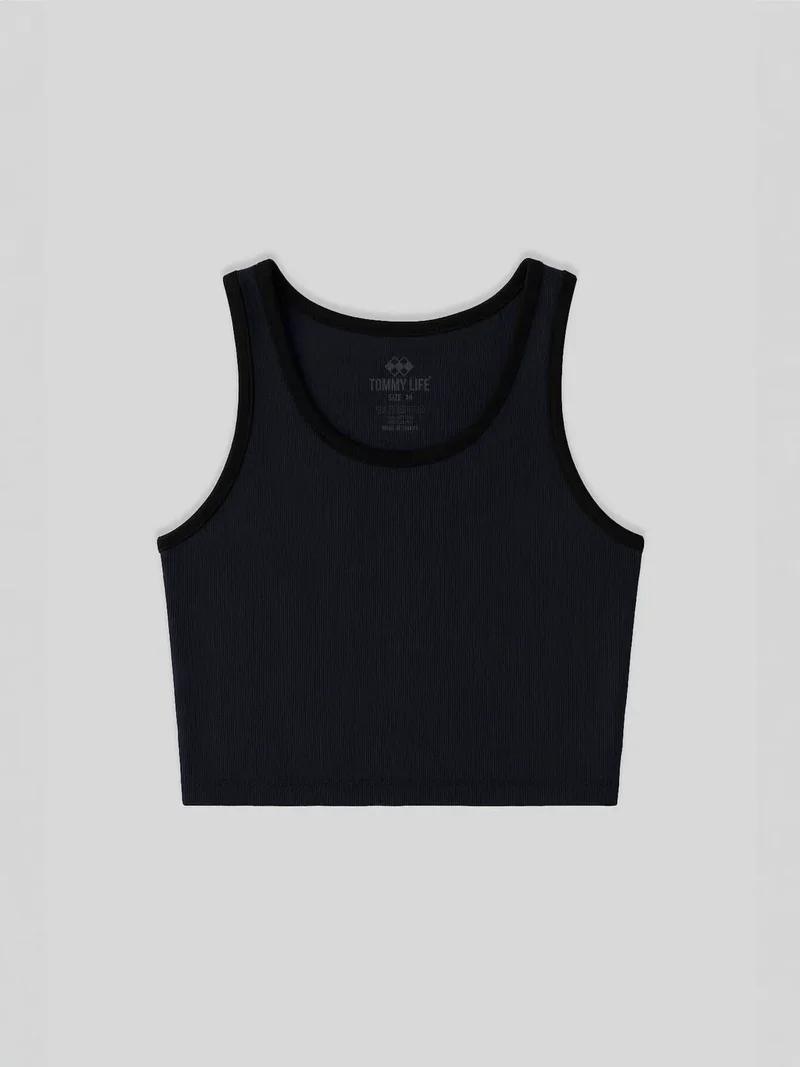 TOMMYLIFE TOMMY Ribbed Sleeveless Crop Top